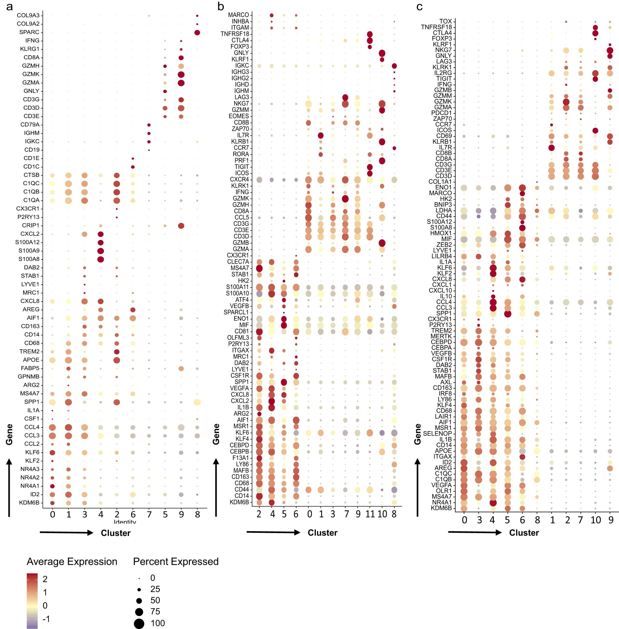 Extended Data Fig. 3: Immune cell clusters expressing KDM6B are enriched in immune-suppressive markers.