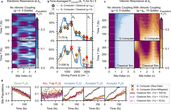 Fig. 3: Probing different charge transfer mechanisms for N = 5 sites on ibm_aachen.