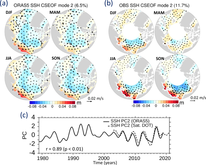 Fig. 5: Interannual sea surface height (SSH) variability (Mode 2).