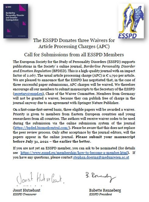 Call for submissions from all ESSPD members