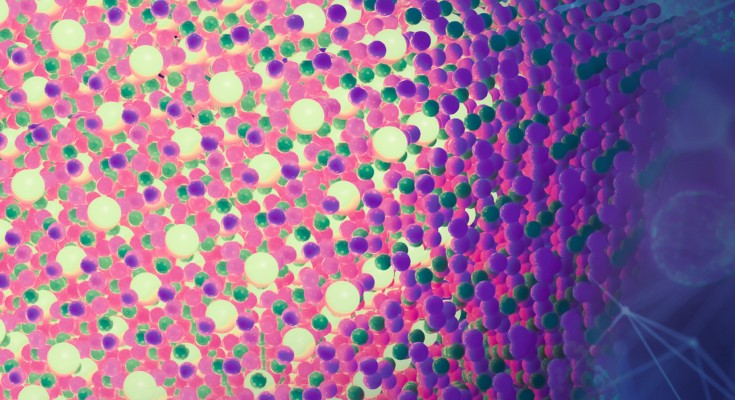 The surface of a complex compound consisting of many different elements