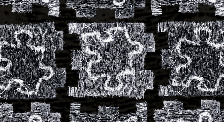 DNA structure obtained from crisscross polymerization of thousands of uniquely addressable DNA-origami ‘slats'