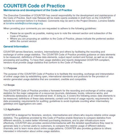 COUNTER Code of Practice