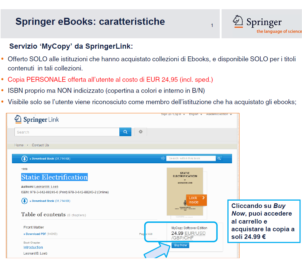 Servizio ‘MyCopy’ da SpringerLink