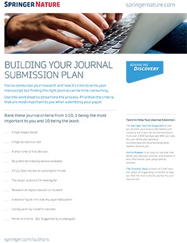 Journal Submission Plan