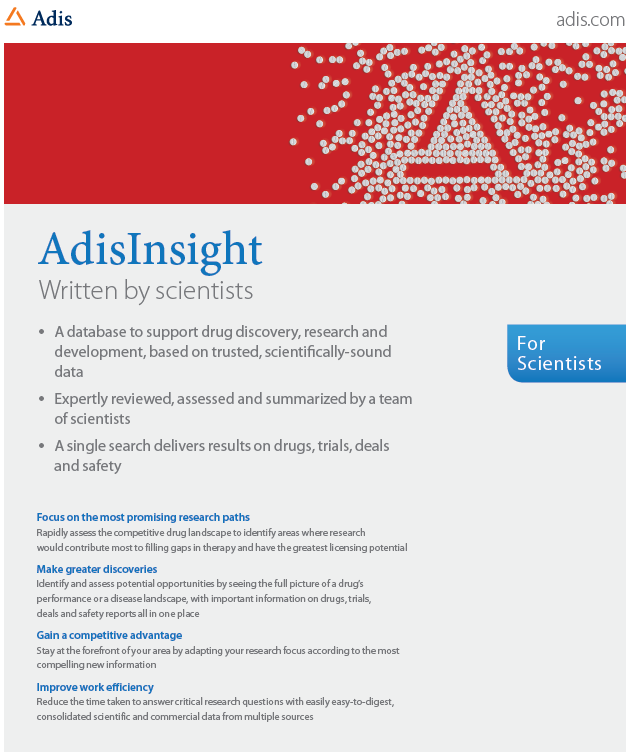 AdisInsight for Scientists datasheet