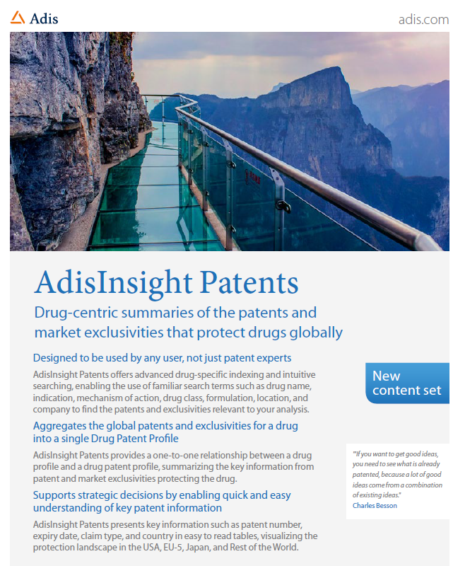 AdisInsight Patents brochure