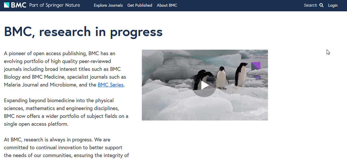 Biomed Central screenshot