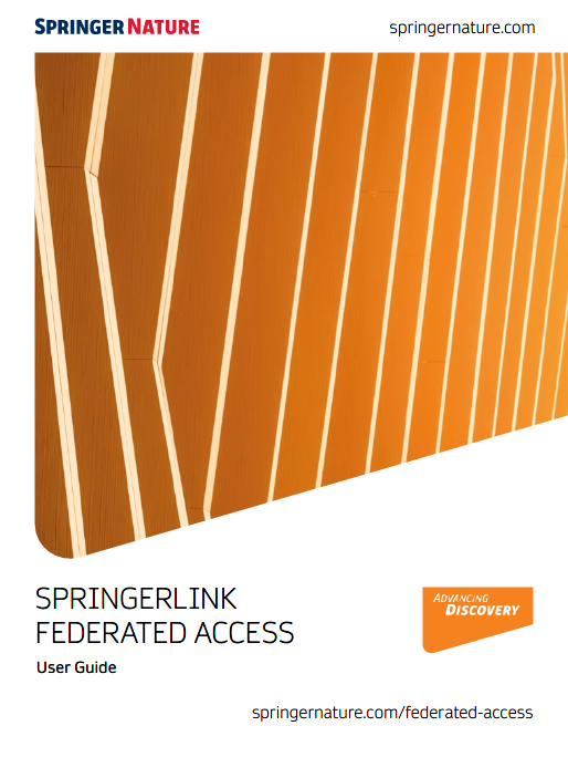 Springer Nature Link Federated Access user guide