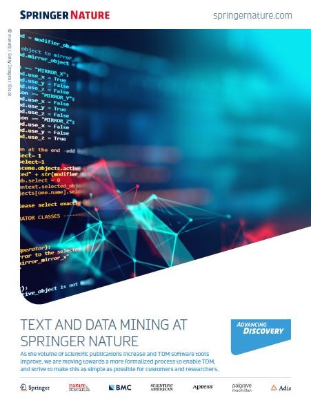 TEXT AND DATA MINING AT SPRINGER NATURE