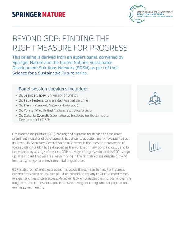 Policy Brief: Beyond GDP: finding the right measure for progress