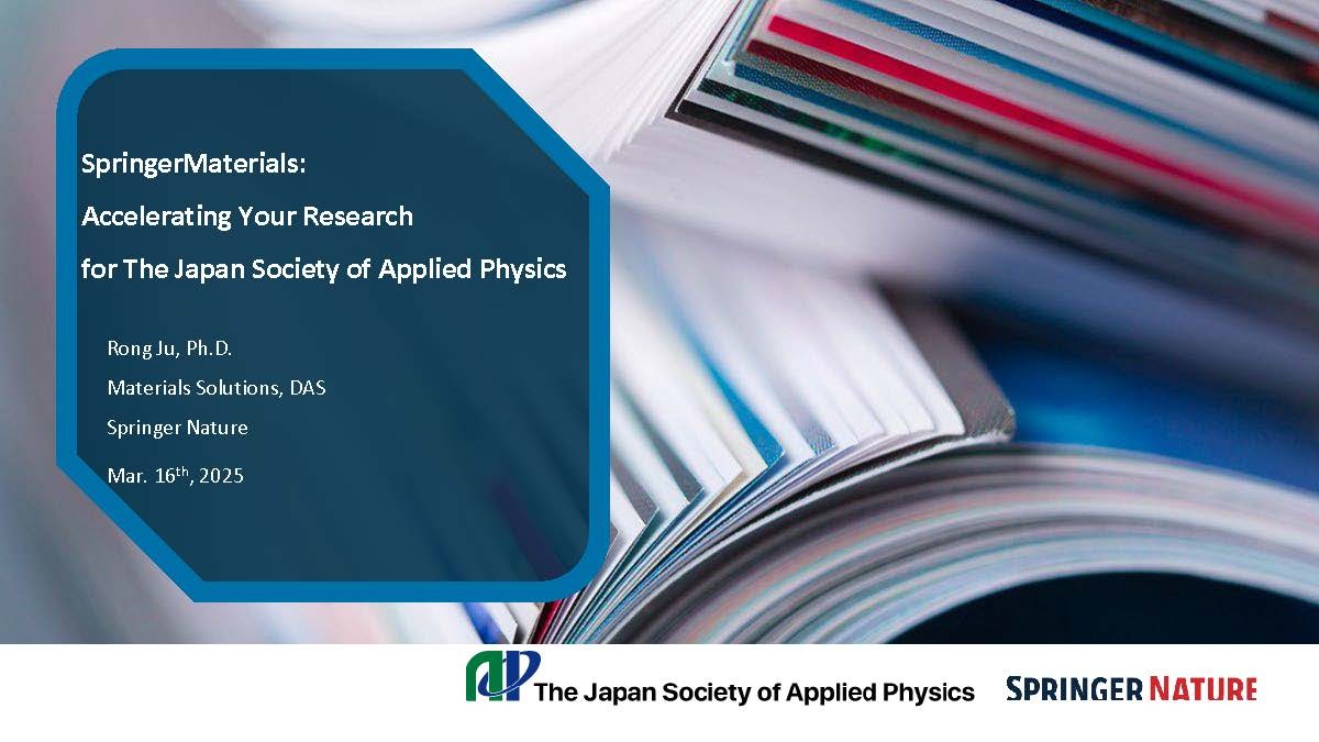 SpringerMaterials at JSAP 2025