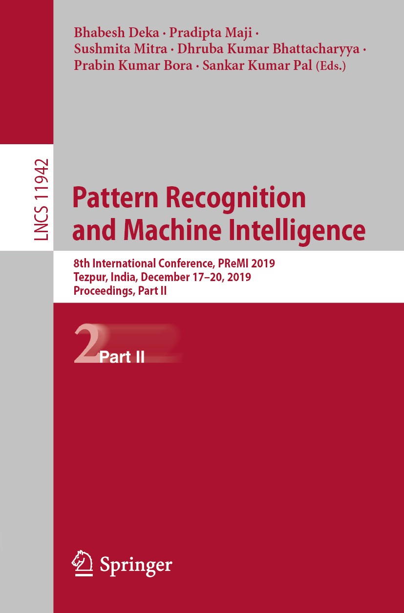 Pattern Recognition and Machine Intelligence: 8th
