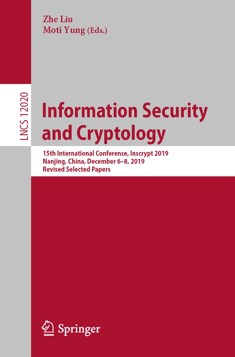 Information Security and Cryptology | SpringerLink
