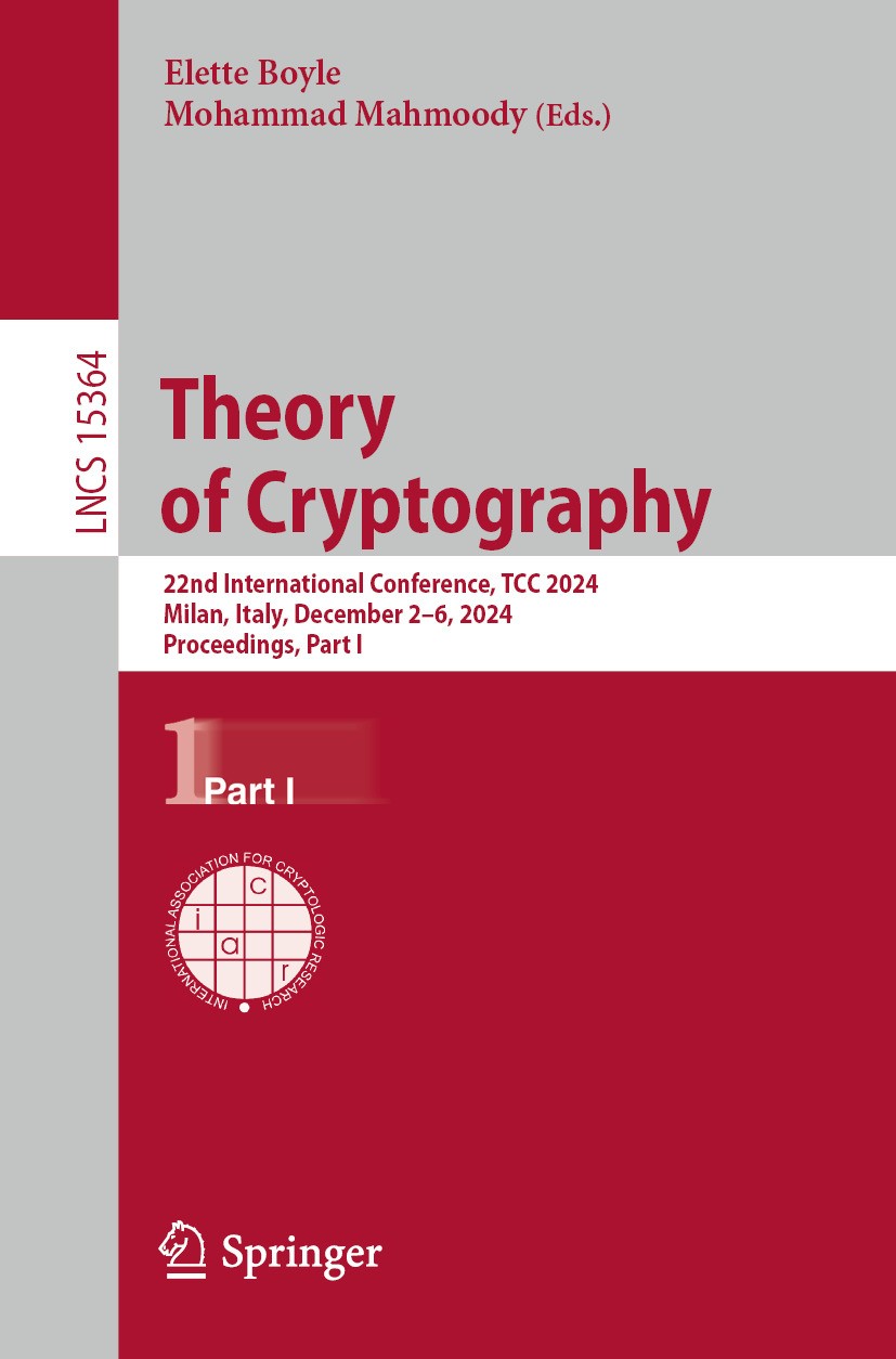 Theory of Cryptography: 22nd International Conference, TCC