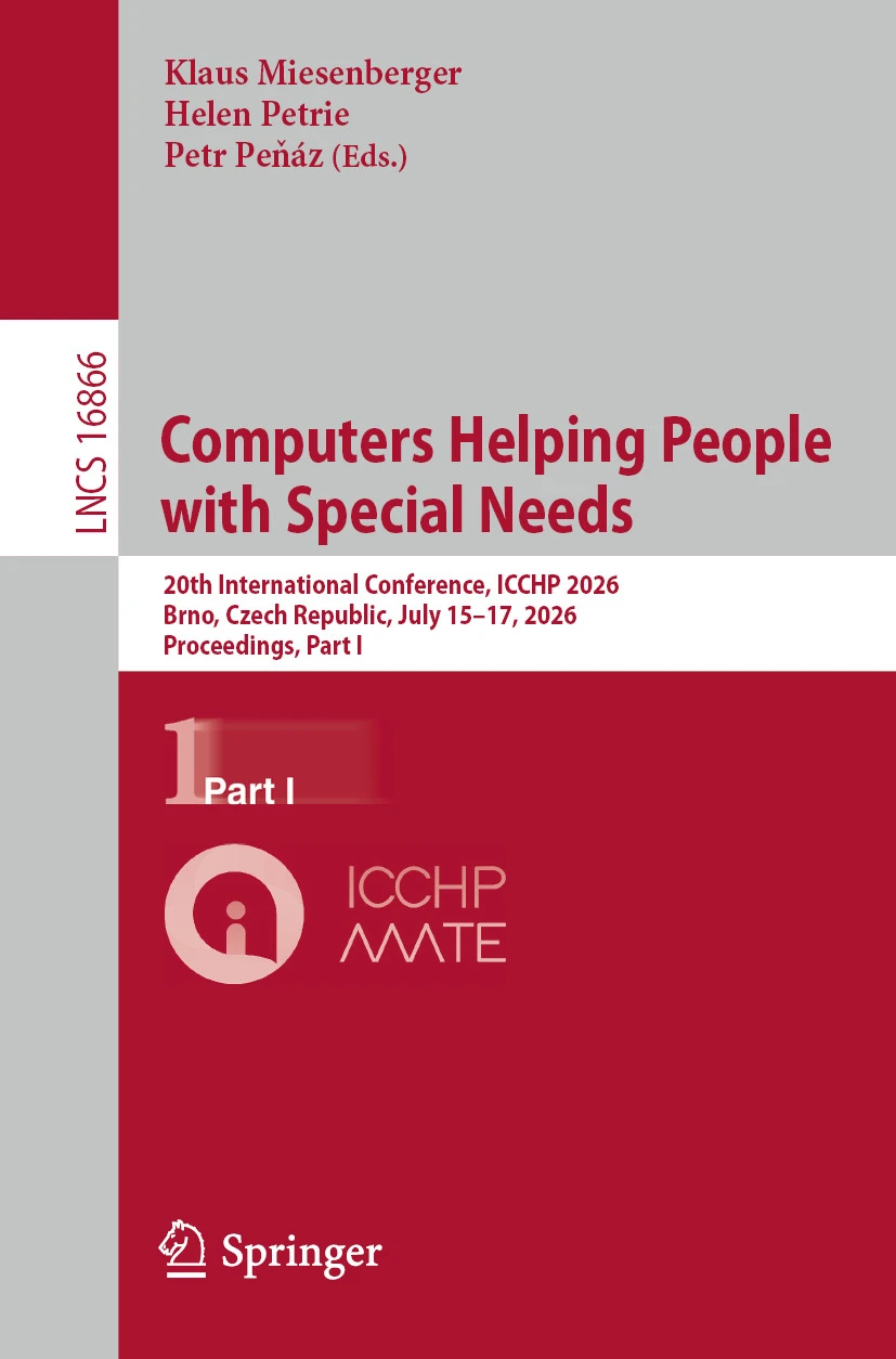 Cover des Tagungsbands Computers Helping People with Special Needs, ICCHP 2026