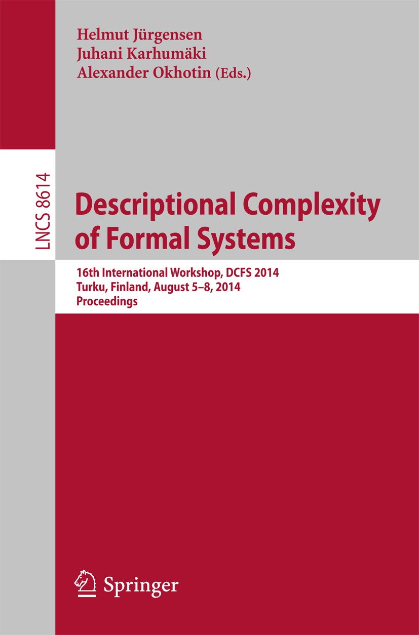 Descriptional Complexity of Formal Systems: 16th