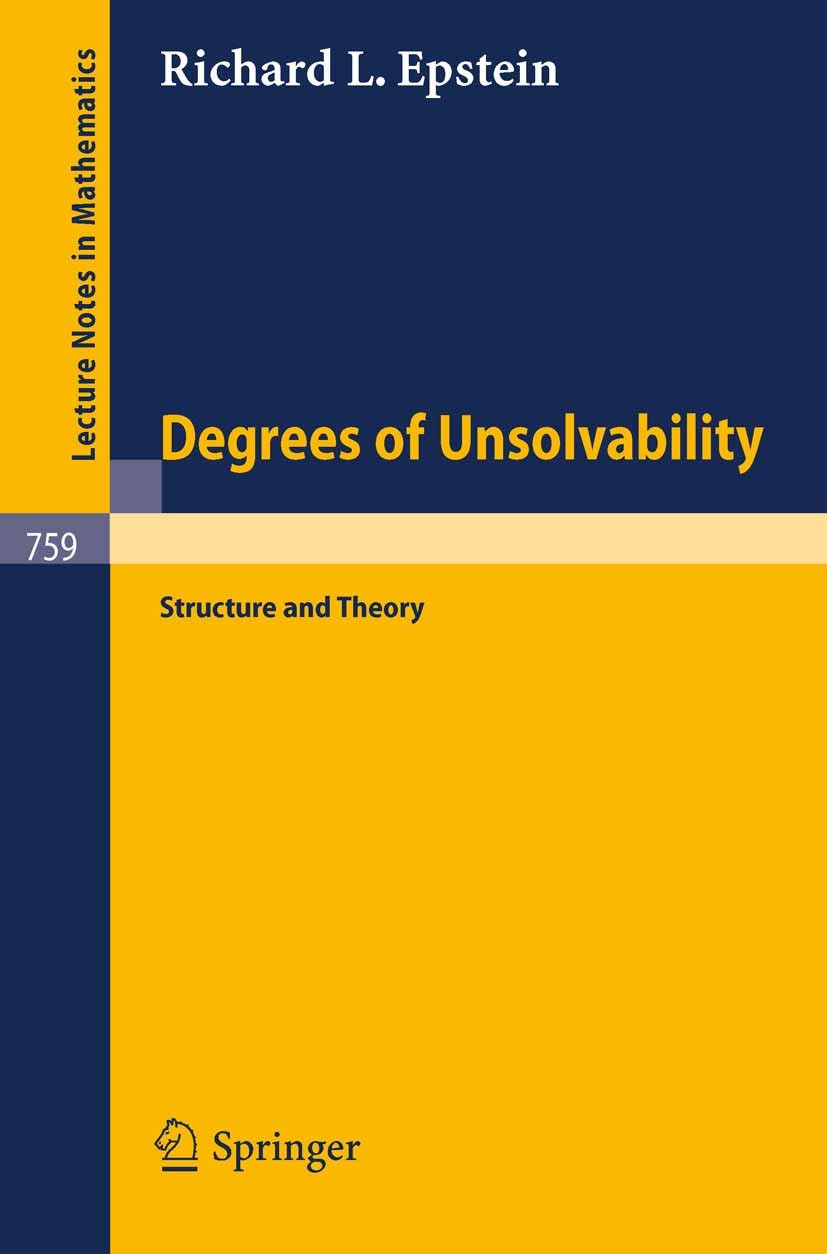 Degrees of Unsolvability Degrees of Unsolvability