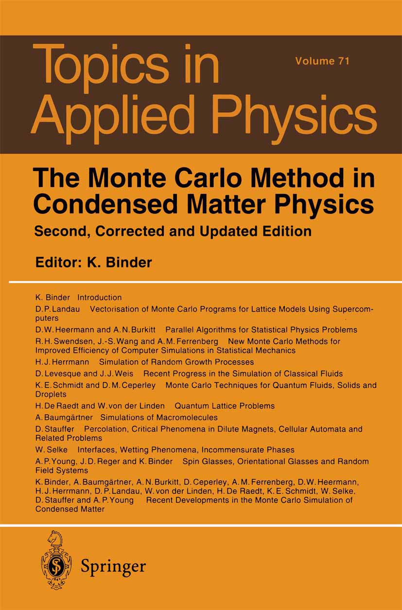 The Monte Carlo Method in Condensed Matter Physics | SpringerLink