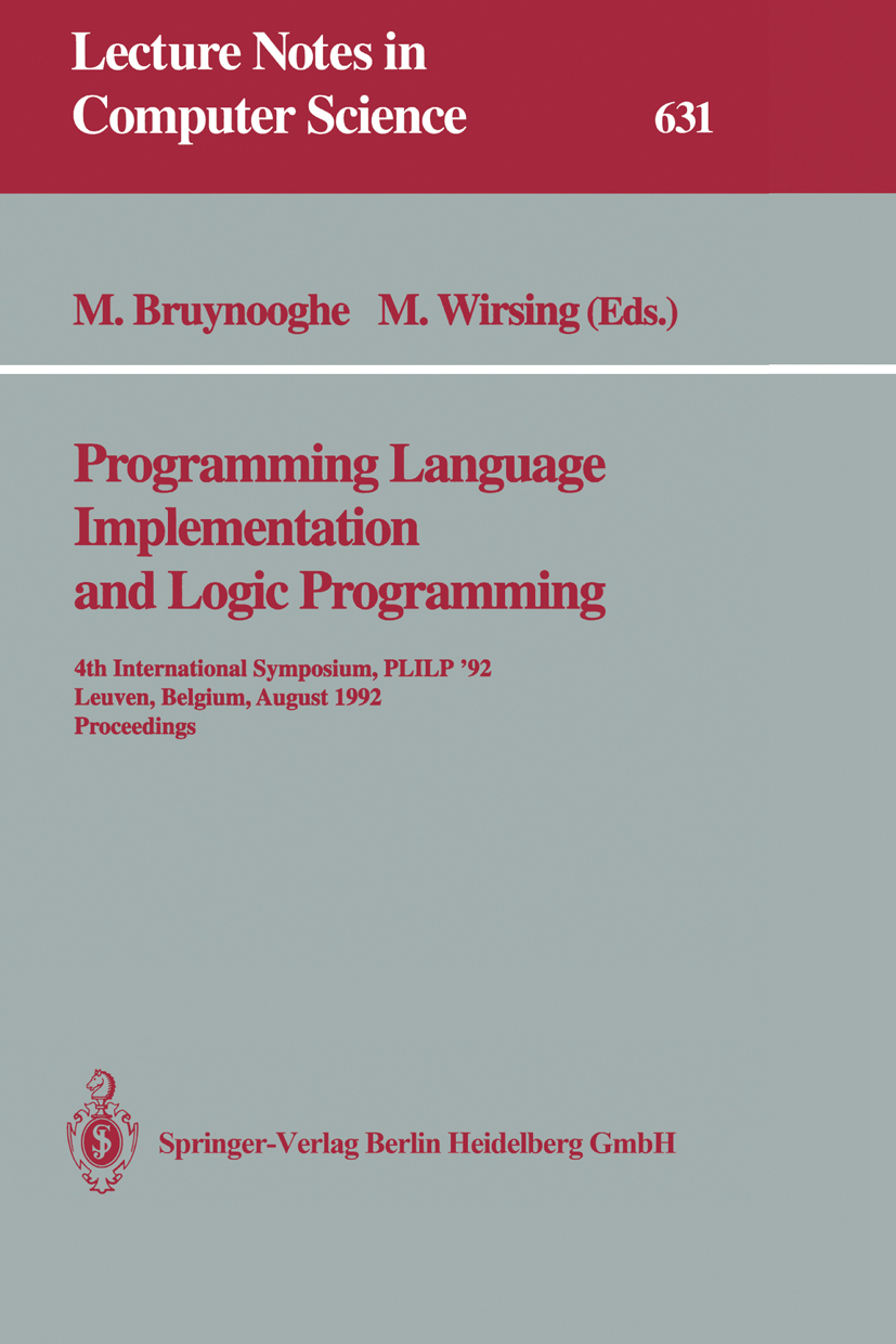 Programming Language Implementation and Logic Programming | SpringerLink