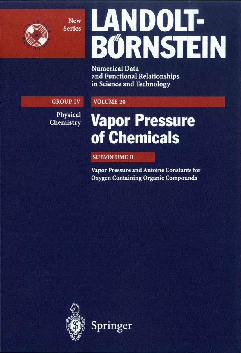 Vapor Pressure and Antoine Constants for Oxygen Containing