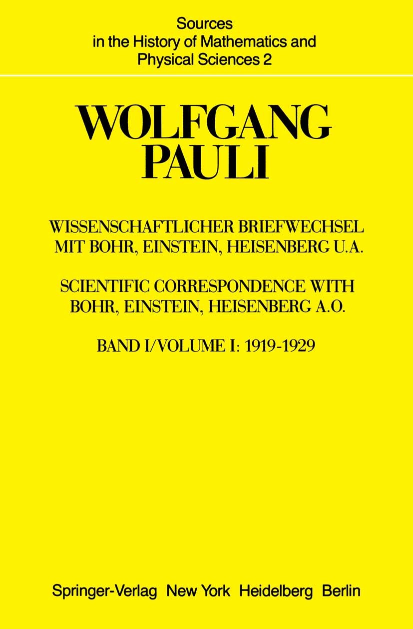 Wissenschaftlicher Briefwechsel mit Bohr, Einstein, Heisenberg u.a. |  SpringerLink