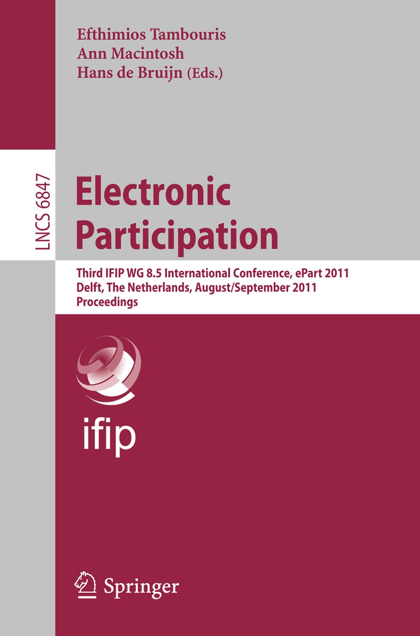 Electronic Participation: Third IFIP WG 8.5 International