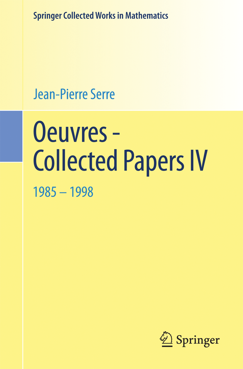 Oeuvres - Collected Papers IV: 1985 - 1998 | SpringerLink
