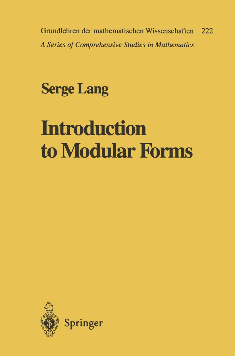 Introduction to Modular Forms | SpringerLink Introduction to Modular Forms | SpringerLink