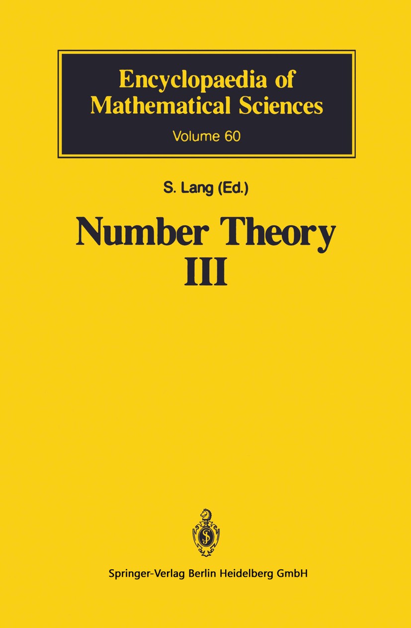 Number Theory III: Diophantine Geometry | SpringerLink