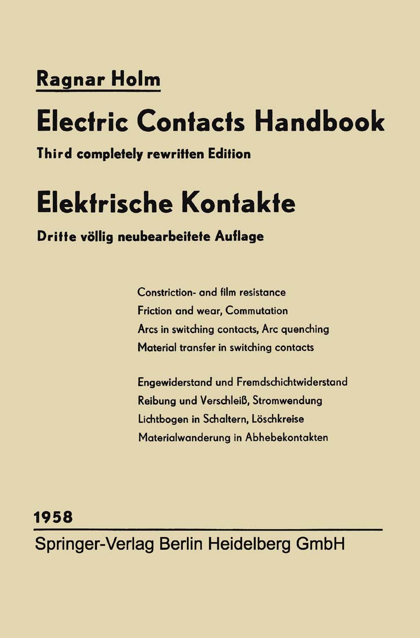 Elektrische Kontakte / Electric Contacts Handbook Elektrische Kontakte / Electric Contacts Handbook