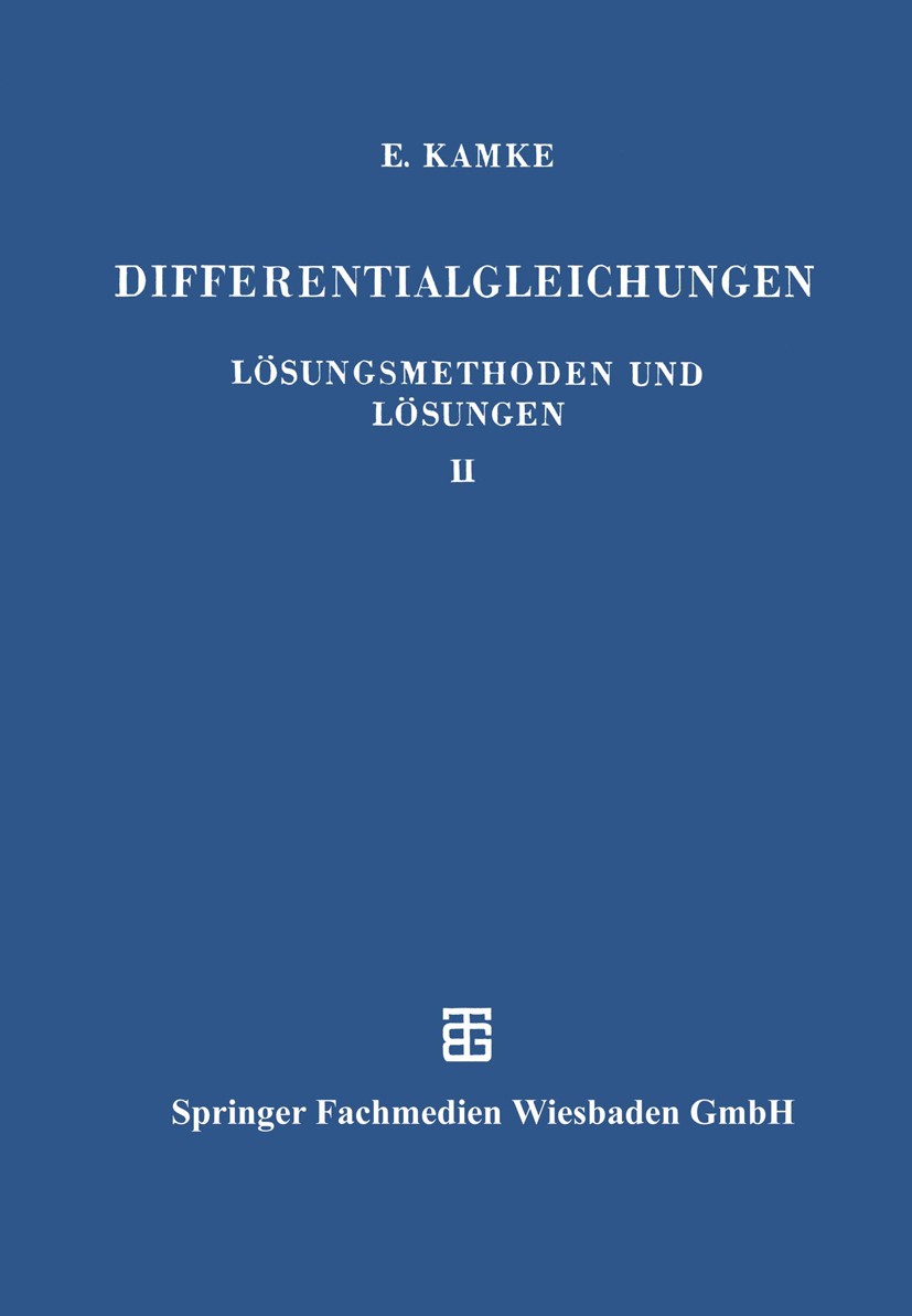 書 Lehrbuch der Differential-Gleichungen Differentialgleichungen Lösungsmethoden und Lösungen: II