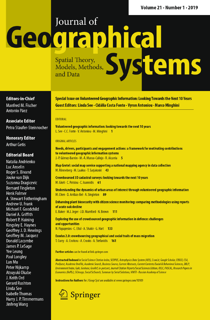 Home | Journal of Geographical Systems