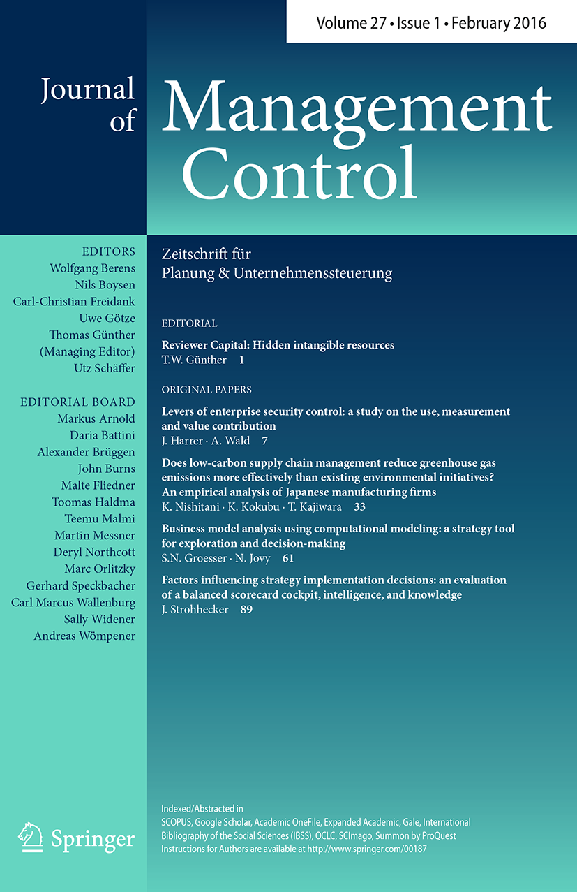 Risk management journal. Journal of management.