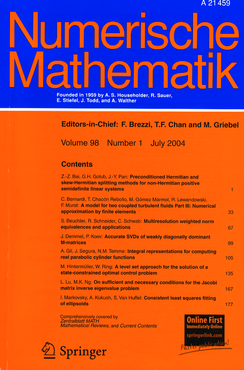 Numerische Mathematik | Volumes and issues
