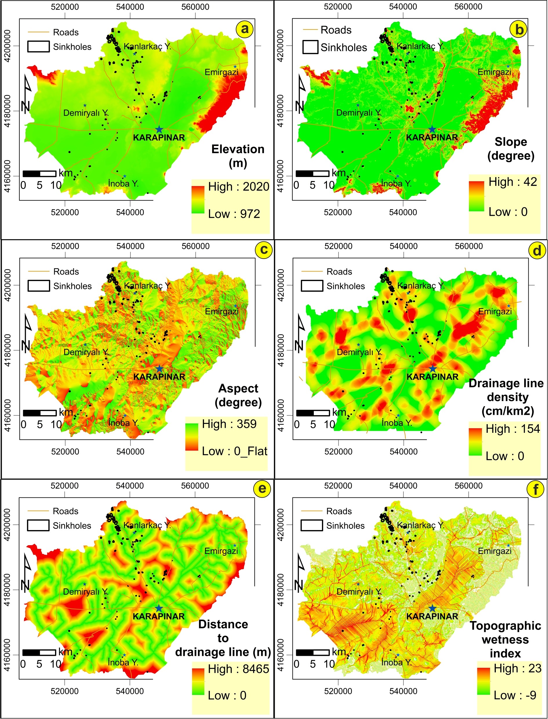 Sinkhole Susceptibility Mapping Using Logistic Regression In Karapinar Konya Turkey Springerlink
