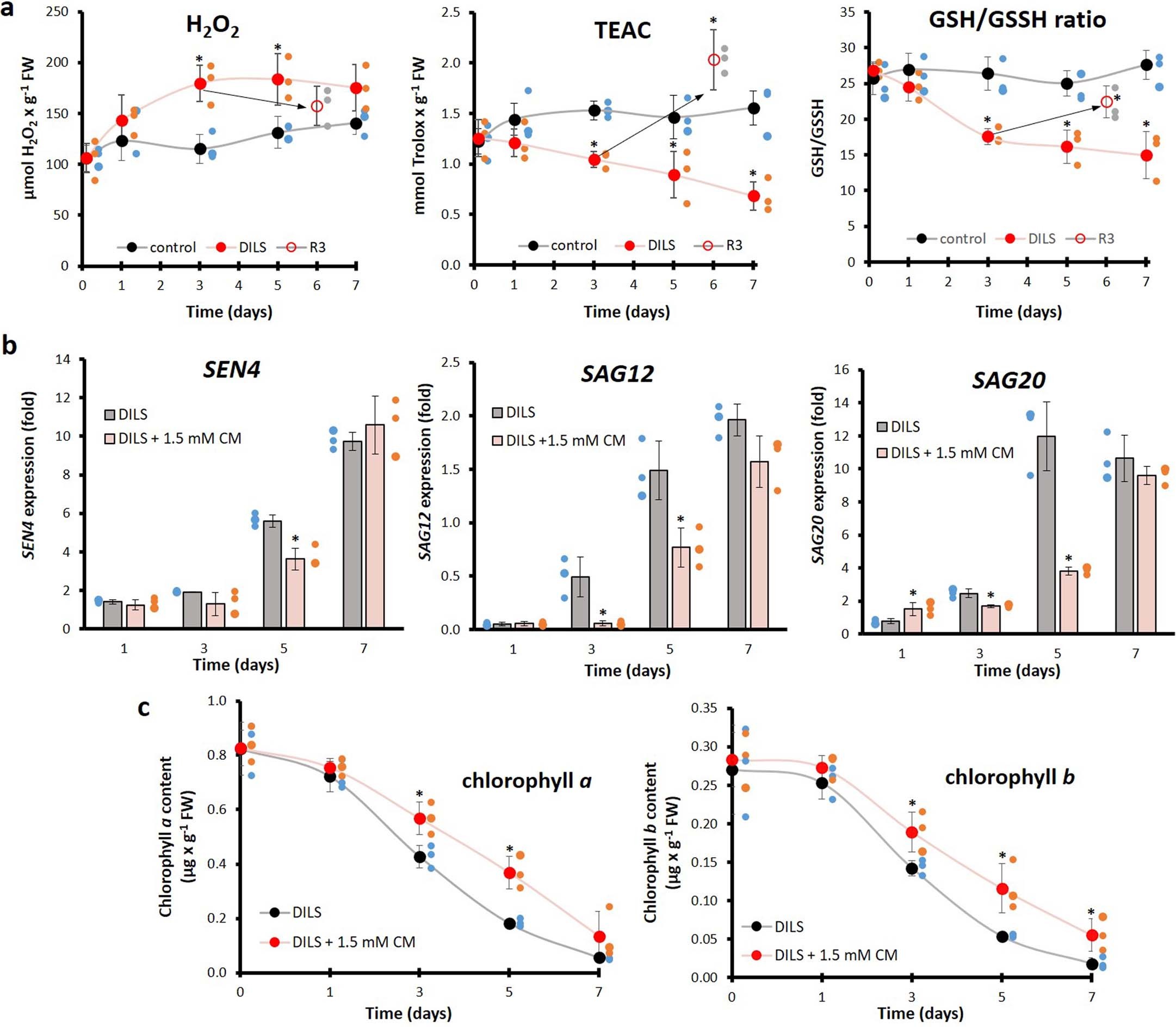 Extended Data Fig. 6: Nitroxyl implications in dark-induced leaf senescence (DILS) of WT Arabidopsis.