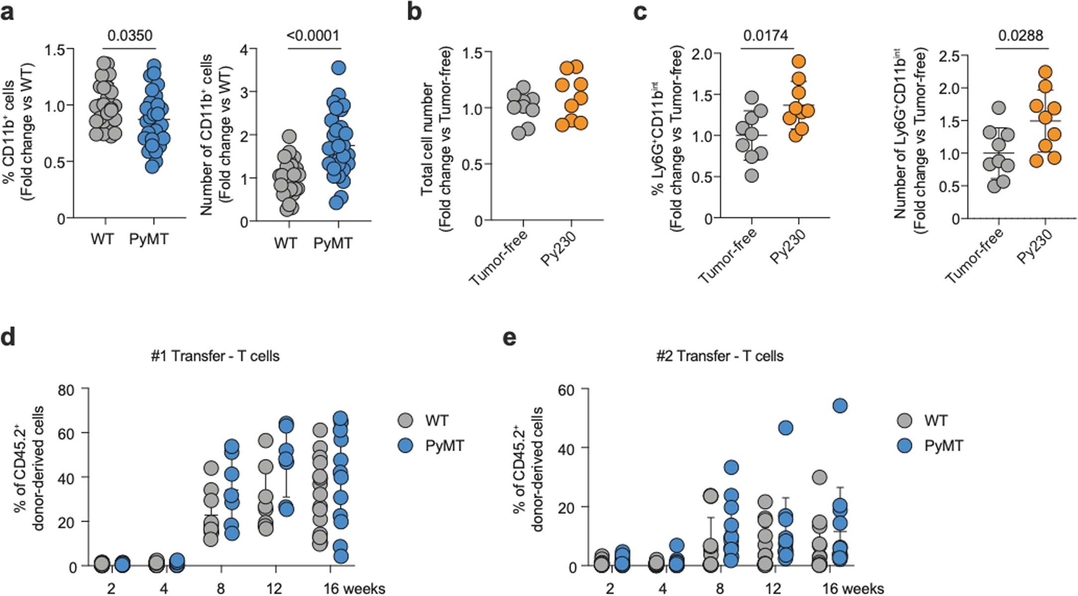 Extended Data Fig. 3: HSCsLT of tumor-bearing mice are myeloid-primed.