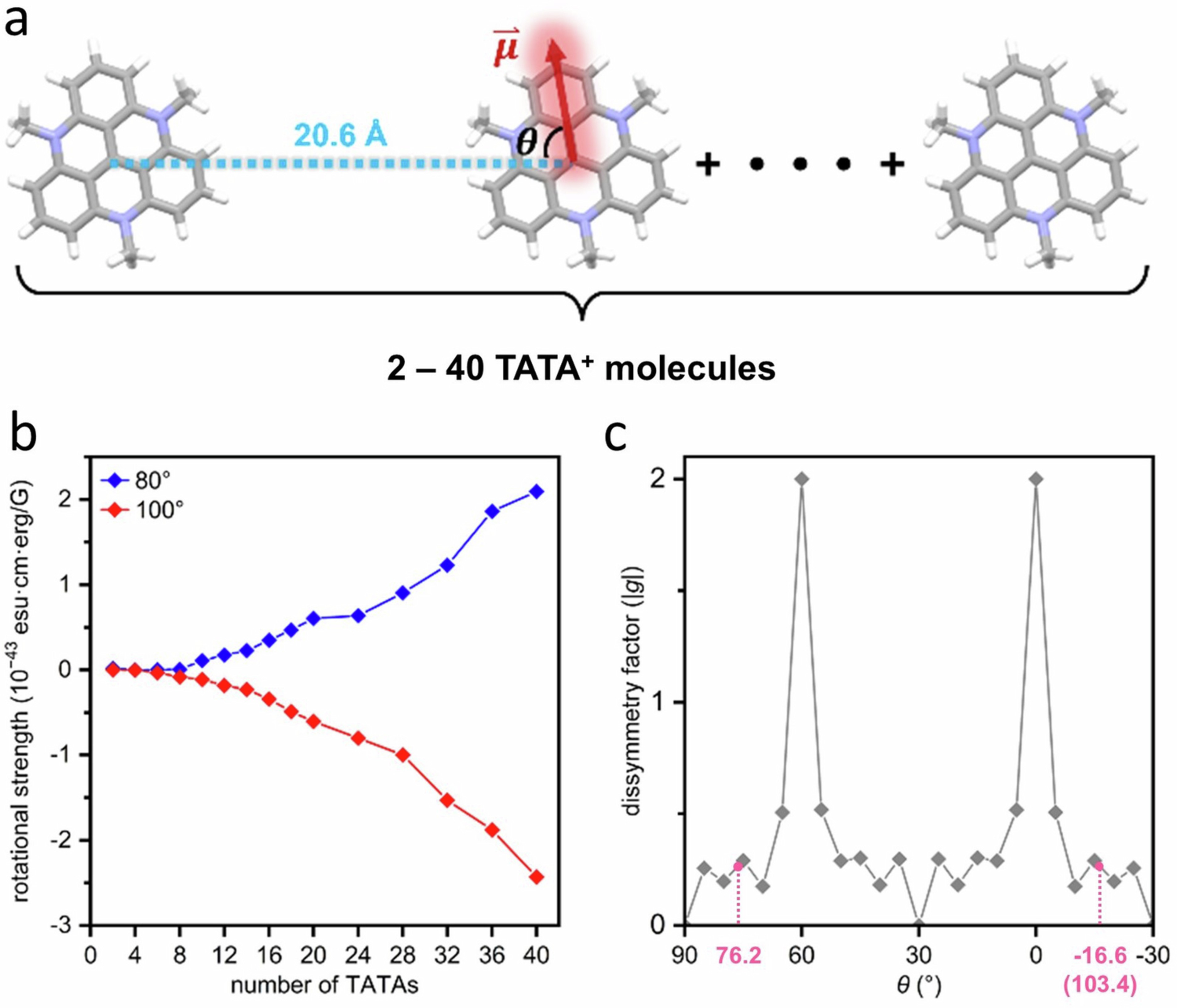 Extended Data Fig. 9: Effect of intermolecular exciton coupling on the dissymmetry factor.