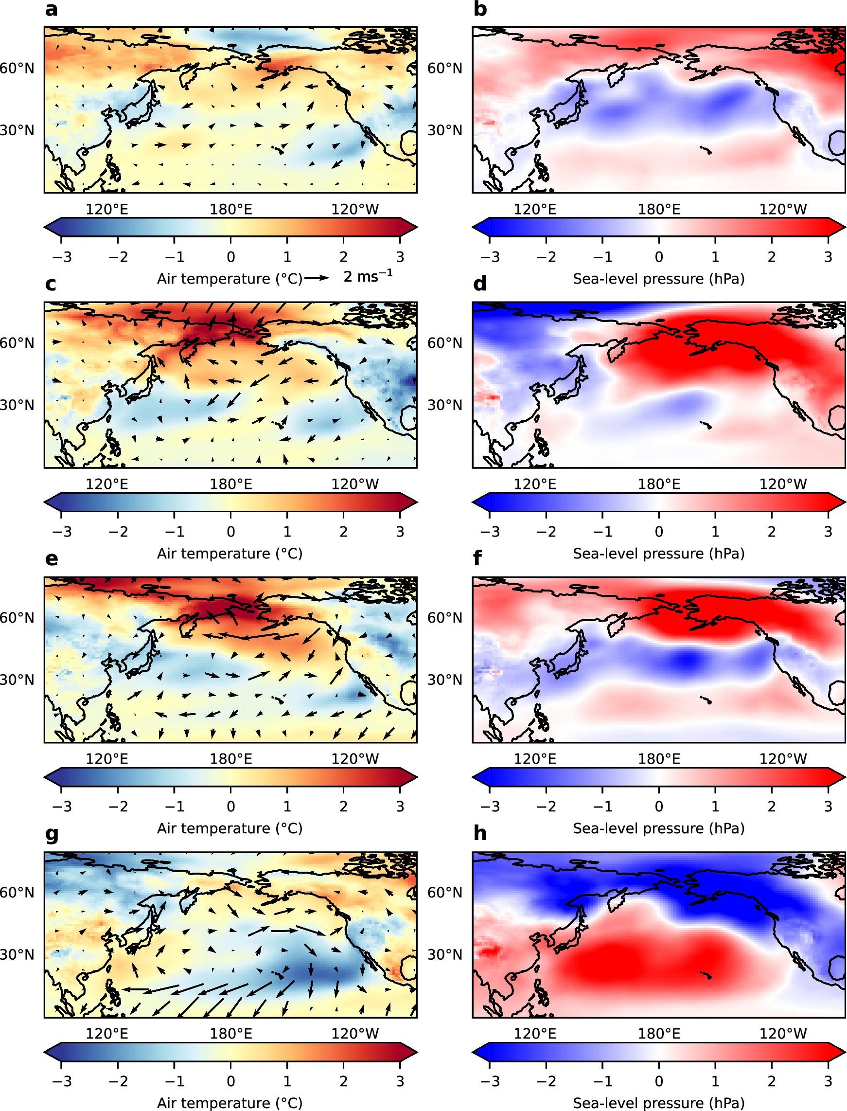 Extended Data Fig. 5: 2010 transient surface temperature and pressure response to subtropical MCB.