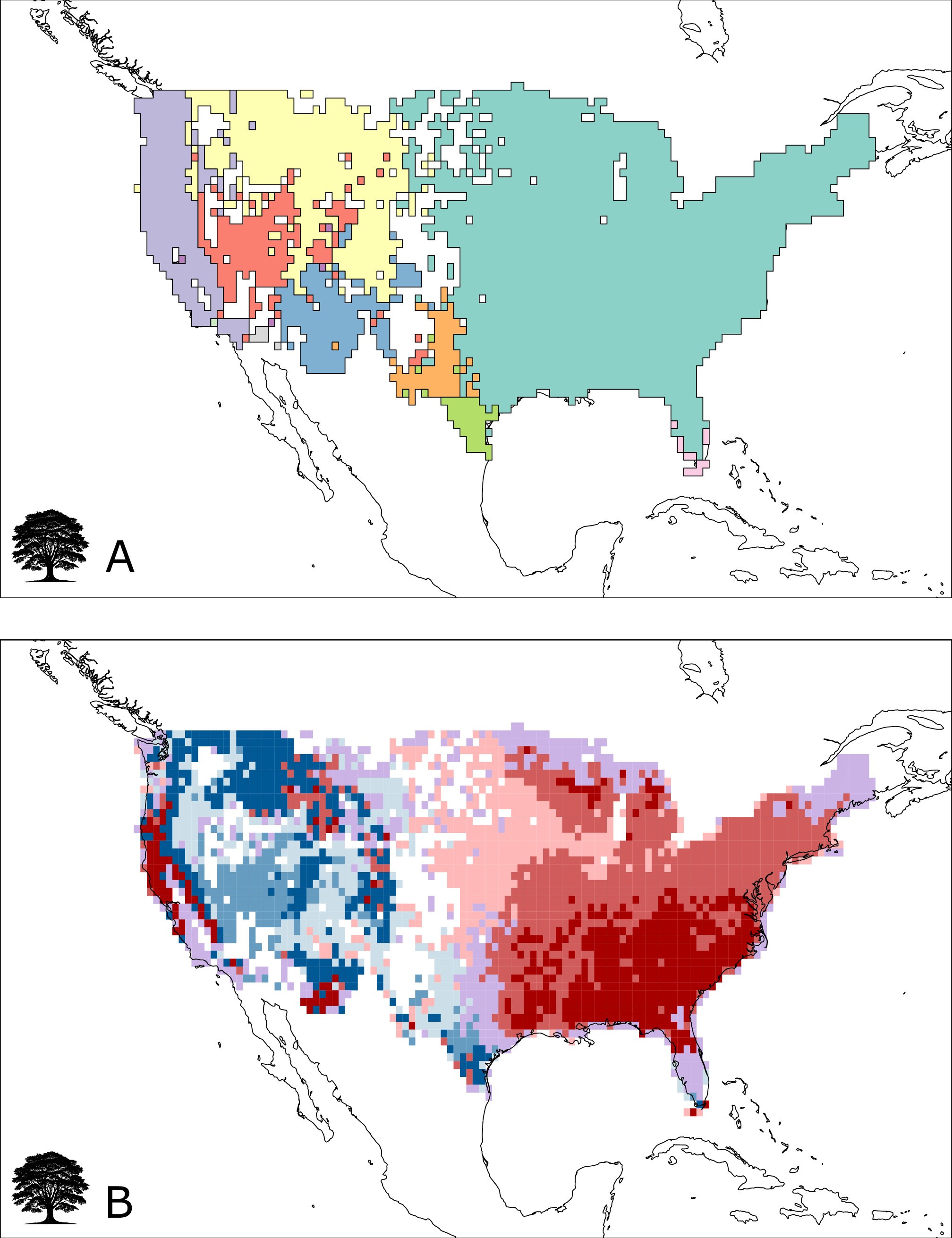 Extended Data Fig. 8: Biogeographical regions and sectors of trees.