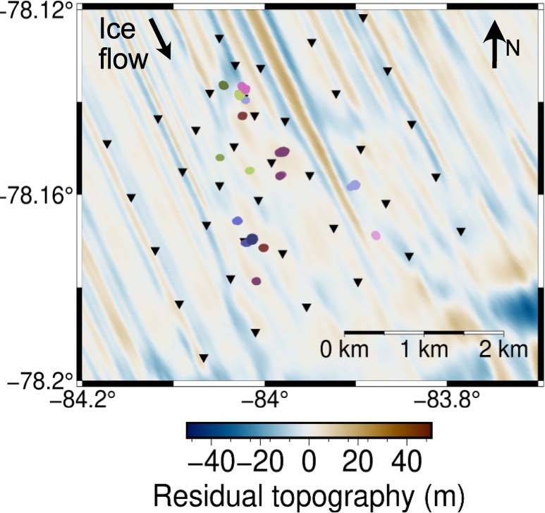 Extended Data Fig. 6: Icequake hypocentres for one day of activity, from Fig. 2.
