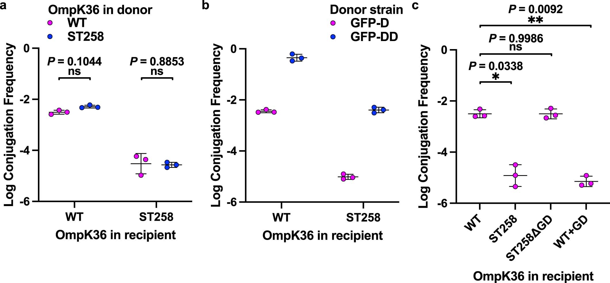 Extended Data Fig. 1: Characterisation of OmpK36-dependence and pKpGFP derepression.