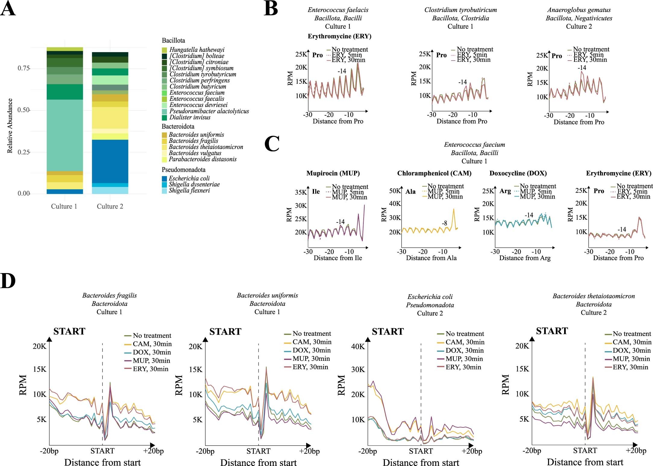 Extended Data Fig. 8: The composition of fecal cultures influences specie-specific response to antibiotic treatments.