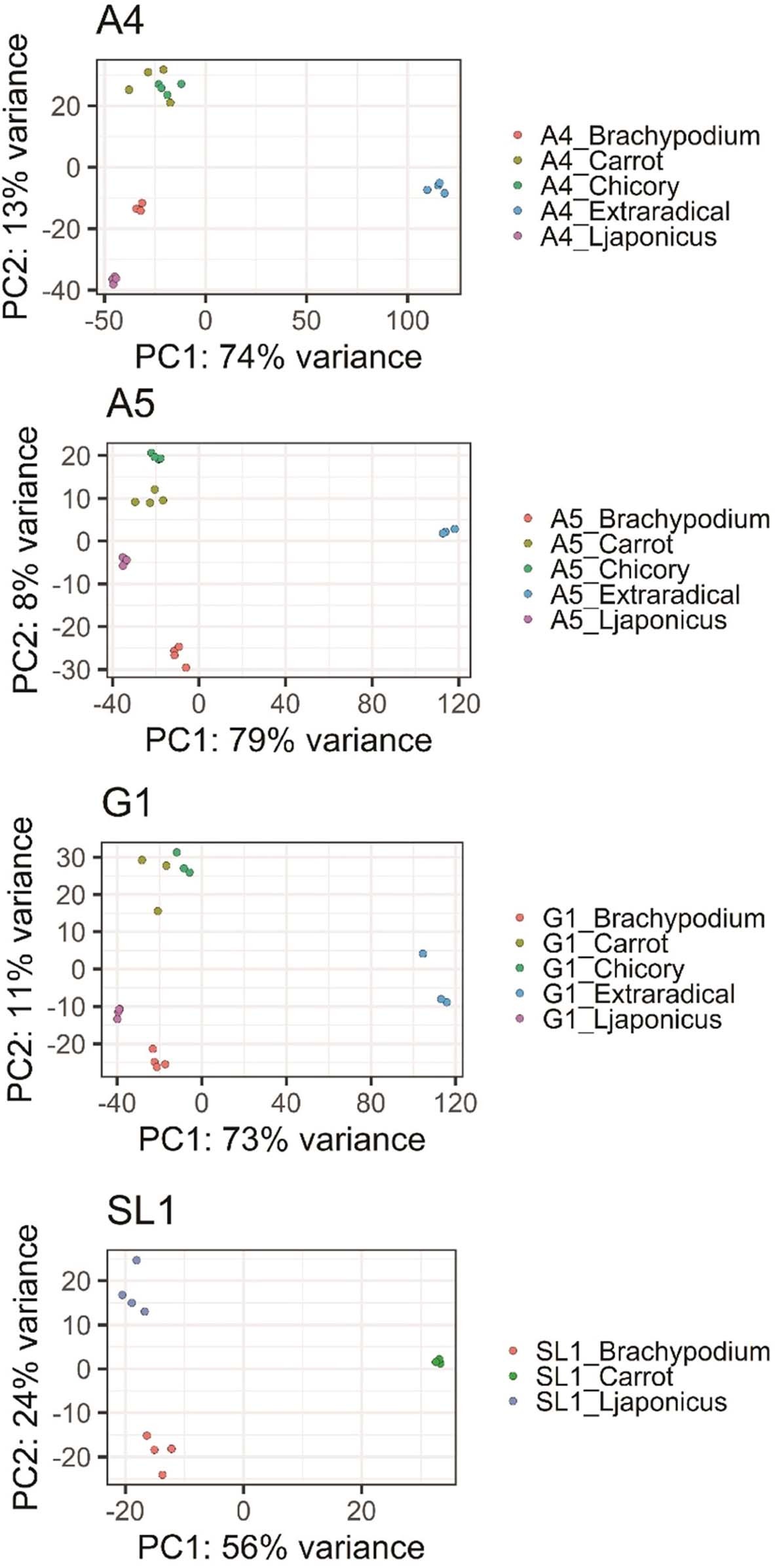 Extended Data Fig. 9: Principal component analyses (PCA) of RNA-seq datasets.