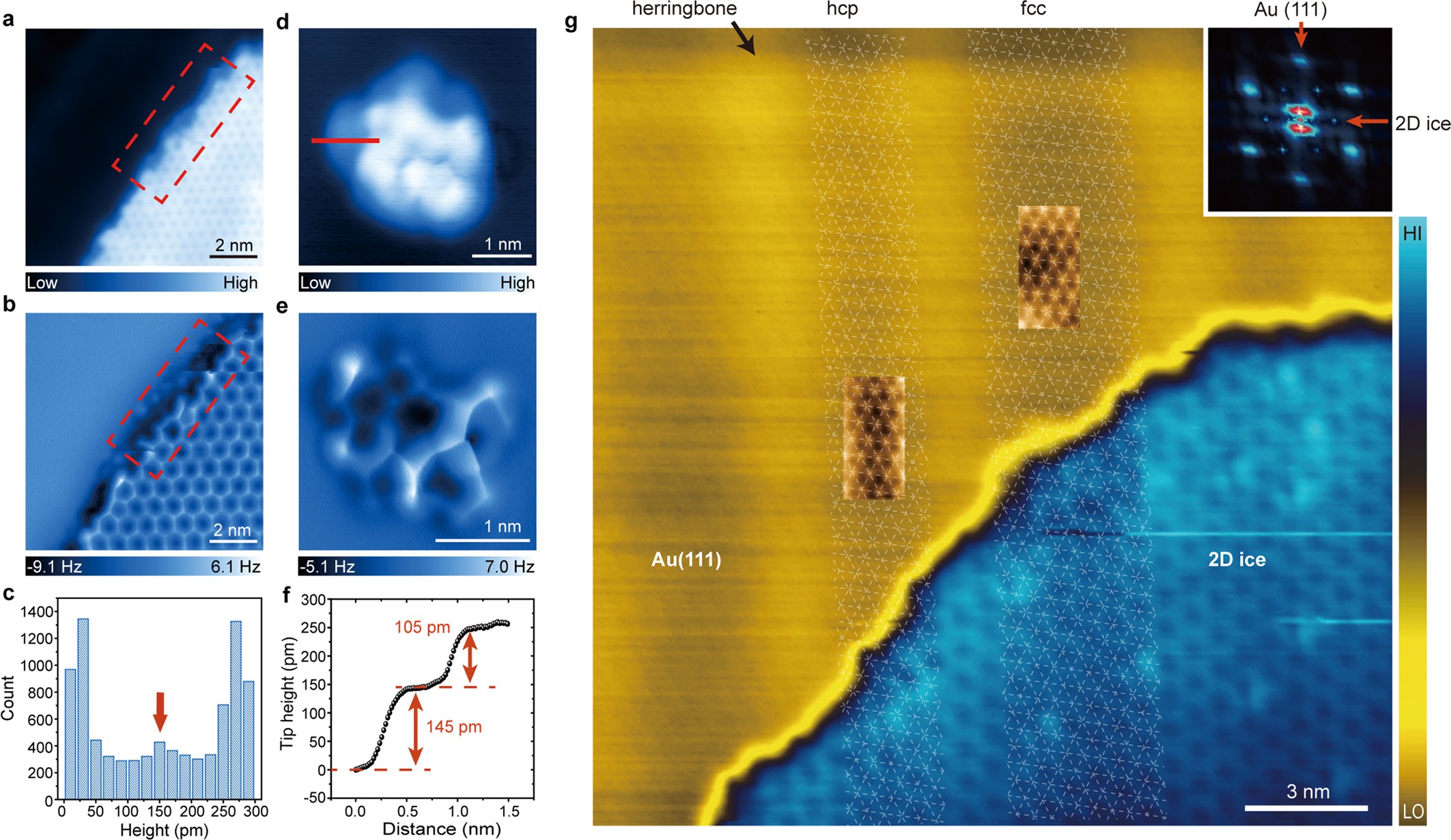 Extended Data Fig. 1: Experimental evidence for the bilayer nature of 2D ice.
