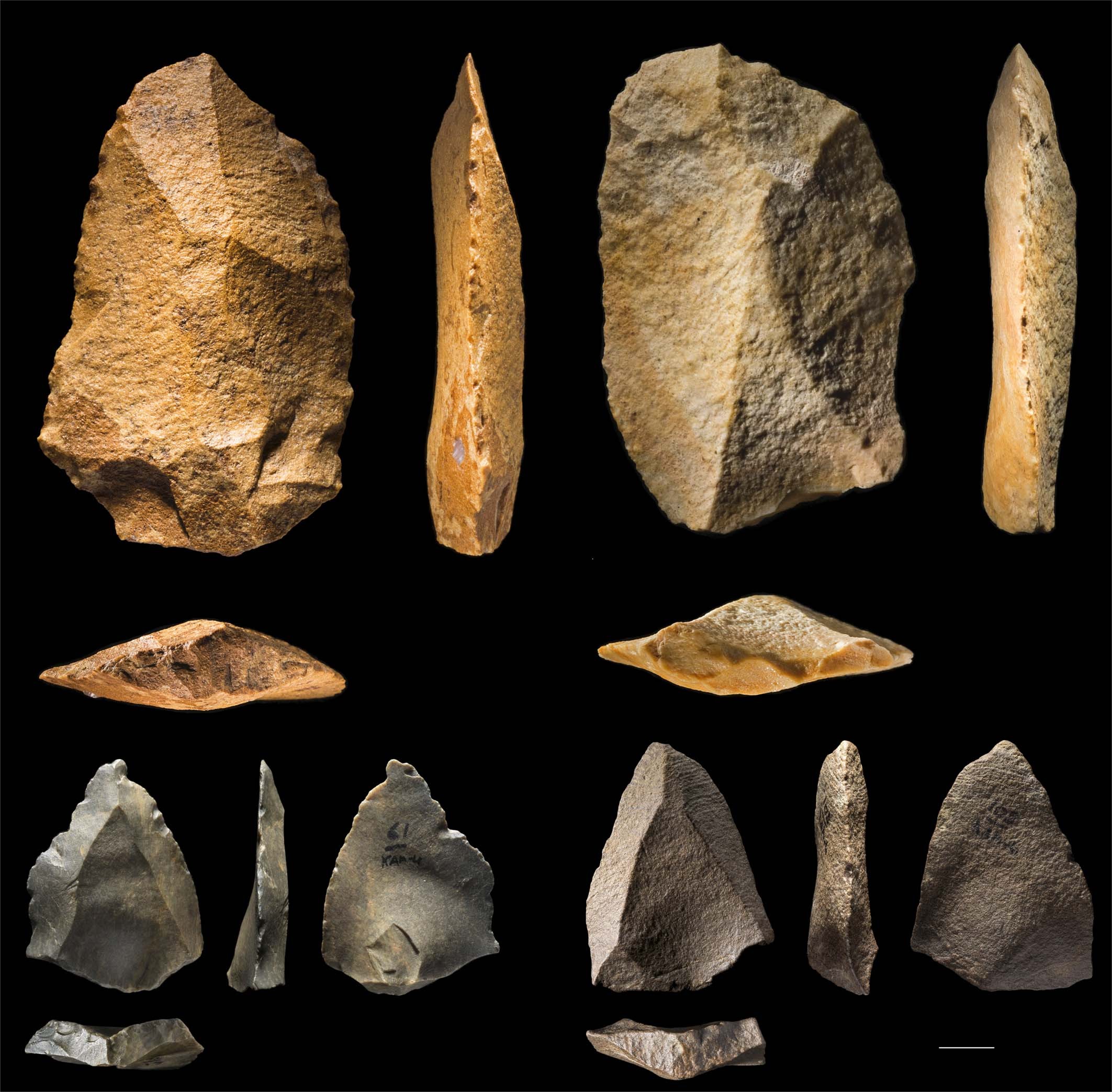 Extended Data Fig. 7: Middle Palaeolithic artefacts from KAM 4 and JSM 1.