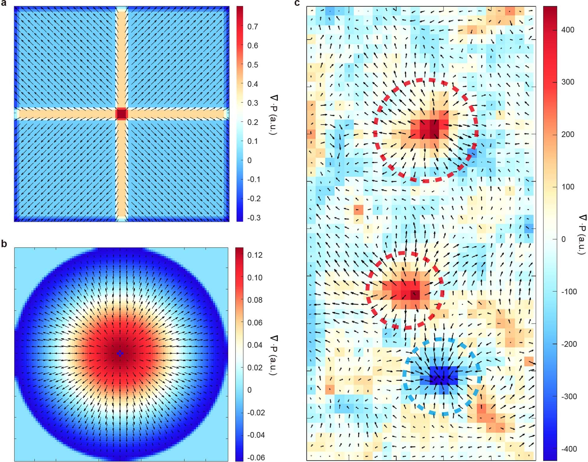 Extended Data Fig. 2: Simulation of vector fields for two distinct divergent domains.