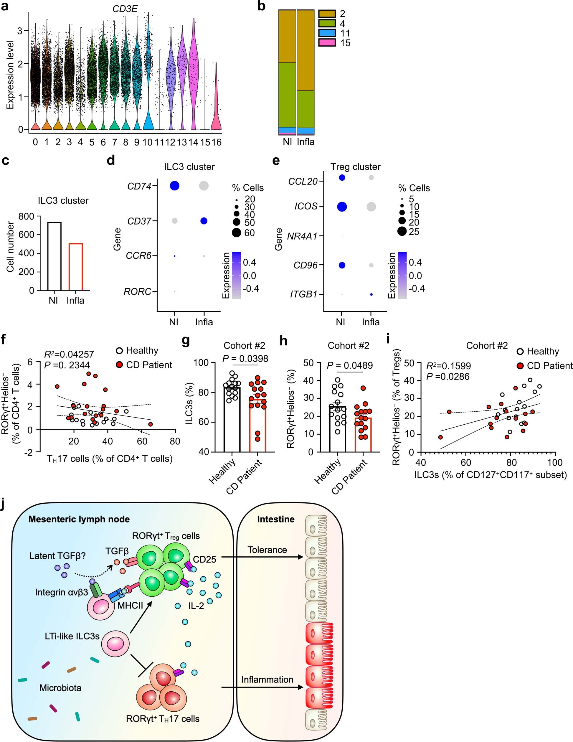 Extended Data Fig. 10: ILC3s select microbiota specific Tregs to establish tolerance in the gut.
