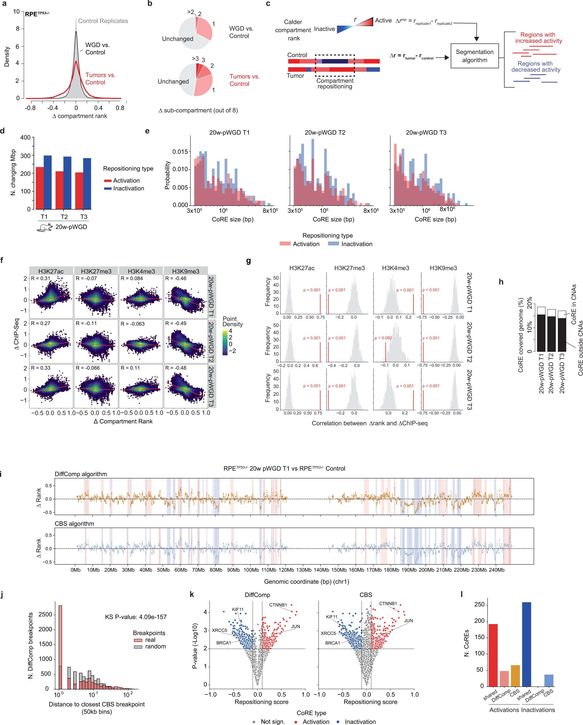 Extended Data Fig. 10: Properties of compartment repositioning events in post-WGD tumours and their consistency across different change-point detection algorithms.